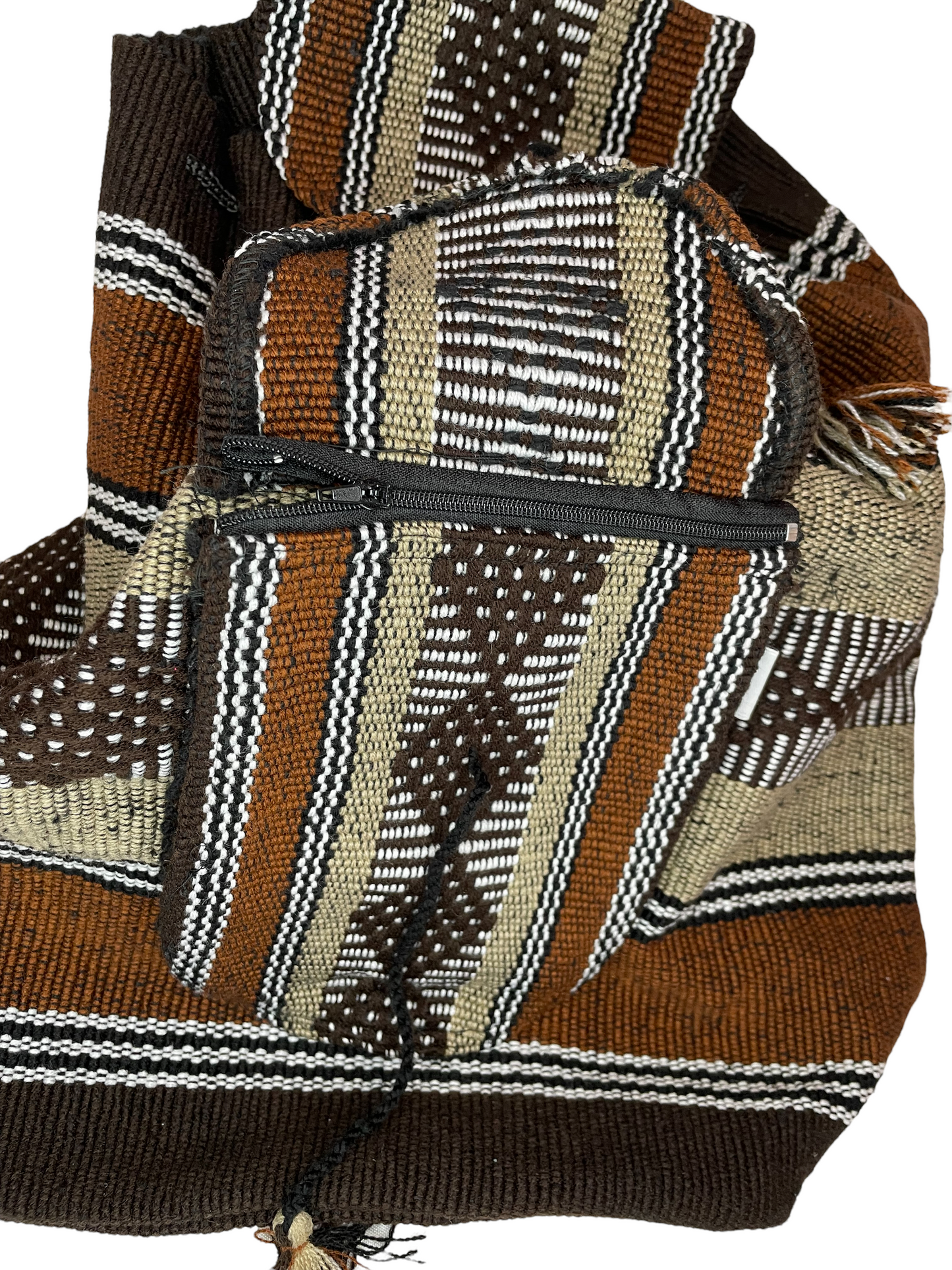 Brown Handwoven Backpack