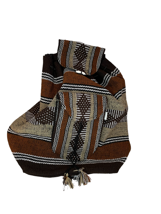 Brown Handwoven Backpack